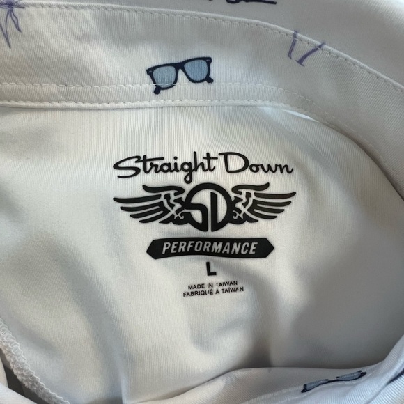 Straight Down Men's Performance Coastal Polo in White, size L - Picture 6 of 9